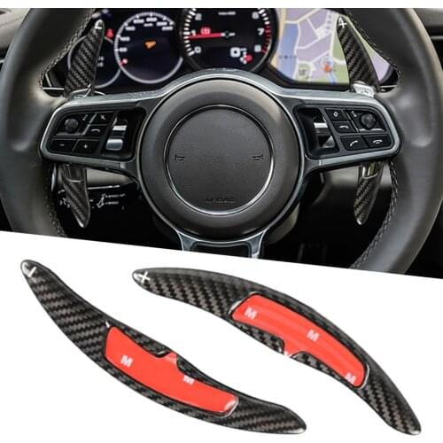 Carbon Fiber Car Steering Wheel Shifter Extension Shift Paddle 2Pcs/Set For Porsche 991 981 Cayman Boxster Carrera