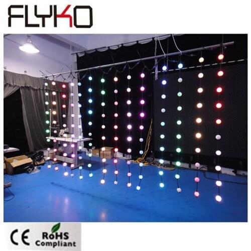Free shipping outdoor led video curtain decoration for concert waterproof 51mm led pixel ball dmx