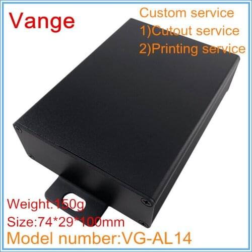 1pcs/lot black integrated project boxes 74*29*100mm 6063-T5 aluminum mould shell cases for signal repeater design