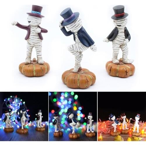 Halloween Decorations Music and Dance Mummy Statues Childrens Toys in Car Interesting and Durable 3pcs GQ