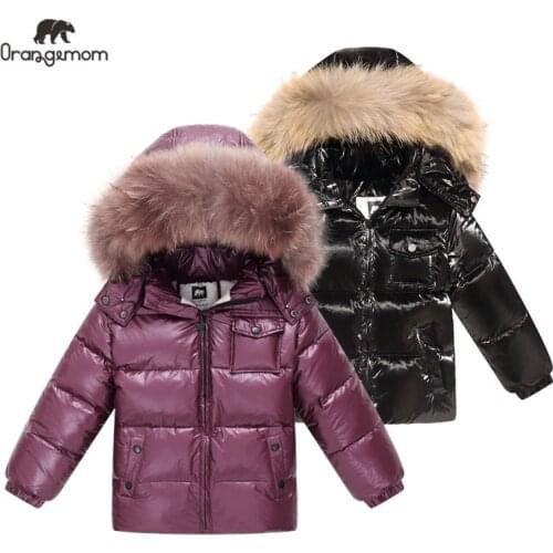Brand Orangemom 2021 winter Childrens Clothing jackets coat , kids clothes outerwear coats , white duck down girls boys jacket
