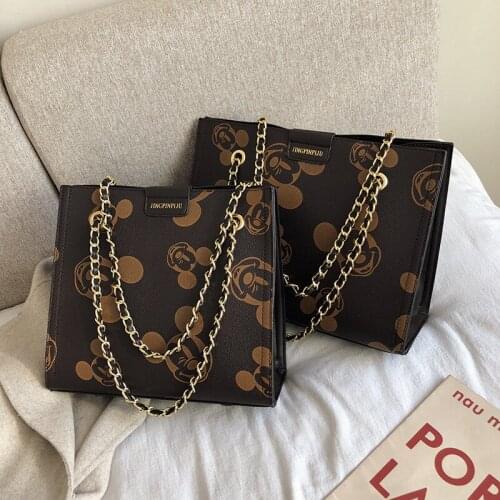 Disney princess lady Mickey mouse handbag women messenger bag shoulder bag pu High capacity shoulder bag cartoon shopping