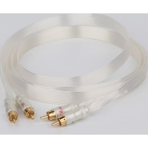 Hifi Nordost Silver Plated Cable White Heven King Snake Gold Plated RCA Plug Interconnect Cable