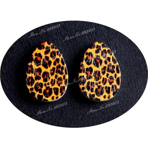 13x18mm Tear Drop Shape Painted Wood Laser Cut Cabochon to make DIY Rings, Earrings, Brooch, Necklace pendant