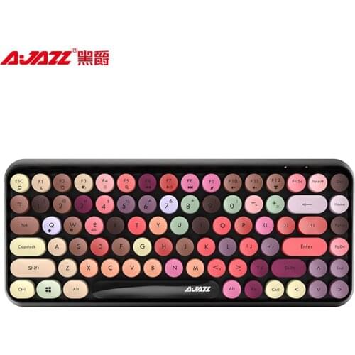 AJAZZ Bluetooth iPad Keyboard Wireless Gaming Keyboard Retro Typewriter Round Key Macbook iPhone Slient BT Tablets Keyboard