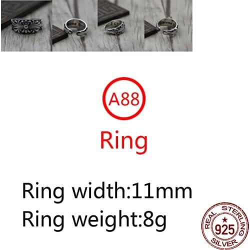 A88 925 sterling silver ring personality punk hip-hop style jewelry cross open rings retro couple models 2020 new hot