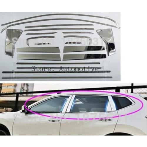 20pcs Stainless Steel Side window sill cover trim Kit with center pillar For 07-12 for Nissan Qashqai