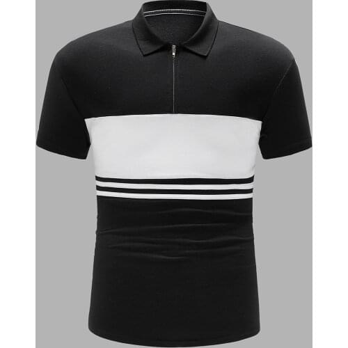 Contrast color golf polo shirts for men t shirt men clothing tops 100% cotton Embroidered clothes