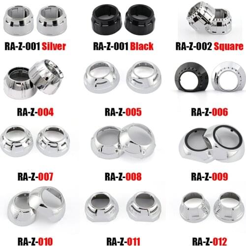 RONAN Car Styling Shrouds For Bi-Xenon Projector Headlights Lens DIY Cover Lamp chrome coated Masks For Hella Q5 Lens