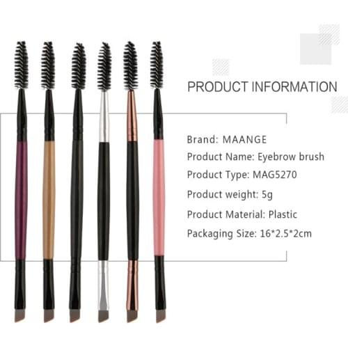 MAANGE 2 in 1 Portable Single Double Eyebrow Brush Eyelash Makeup Brush Makeup Tools Accessories