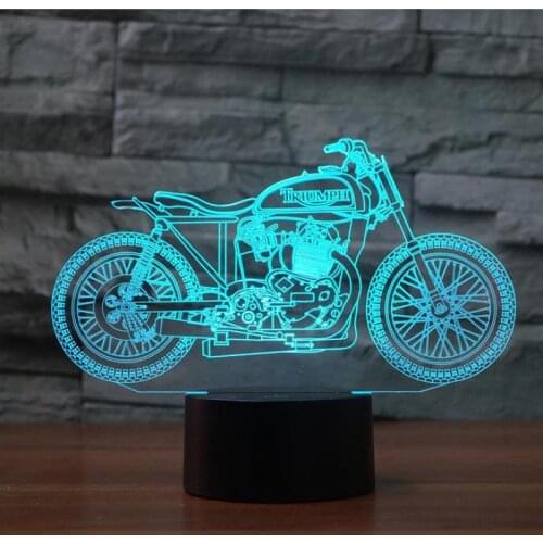 Motorcycle 3d Lamp Colorful Touch Led Visual Led Night Light Gift Atmosphere Table Lamp Christmas Gift Childrens Toys
