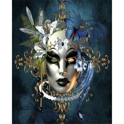 Kexinzu Full Square/Round Drill 5D DIY Diamond Painting "Flower Mask" 3D Diamond Embroidery Cross Stitch Home Decor