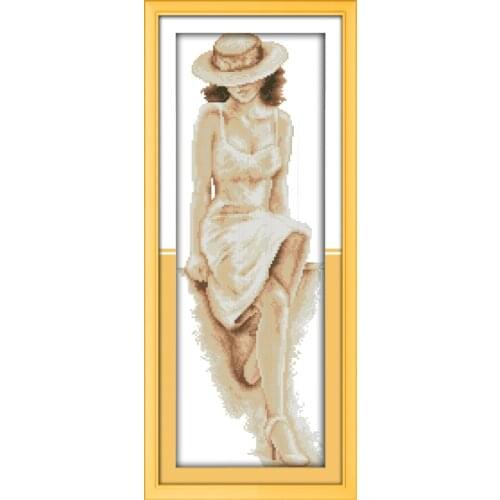 The pretty figure (4) cross stitch kit people 18ct 14ct 11ct count print canvas stitches embroidery DIY handmade needlework