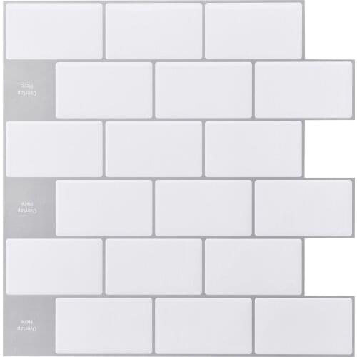 Cocotik 12"x12" Anti-Mold Mosaic Peel and Stick 3D Wall Backsplash Tiles for Kitchen - Pack of 4