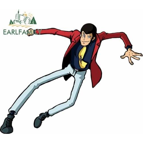 EARLFAMILY 13cm x 10.3cm for Lupin III Vinyl Decal JDM Assessoires Scratch-proof Window Trunk Anime Japanese Car Stickers