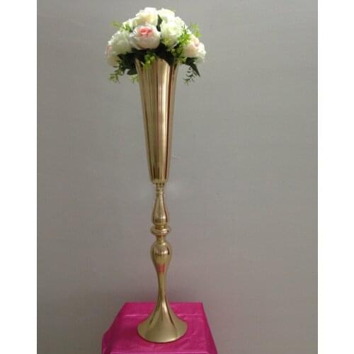 New Style tall 88cm 34.7inch 8pcs/lot fast shipment gold wedding party road led decoration centerpiece vase