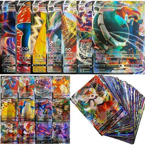 Pokemon French Version Shining Card Playing Game Tag Team V VMAX GX Mega EX Display Cartas Booster Pokémon Carte Francaise