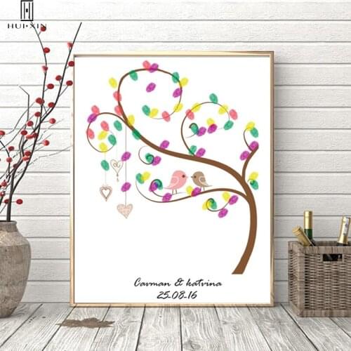 Romantic Recording Of Happy Moments DIY Fingerprint Guestbook Souvenir Birthday Wedding Homewarming Gift Unique Mural Decoration