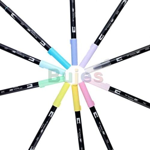 TOMBOW Double Head Markers AB-T 10pcs/set Calligraphy Pen Color Pen Soft Brush Pen Drawing Nomination Graffiti