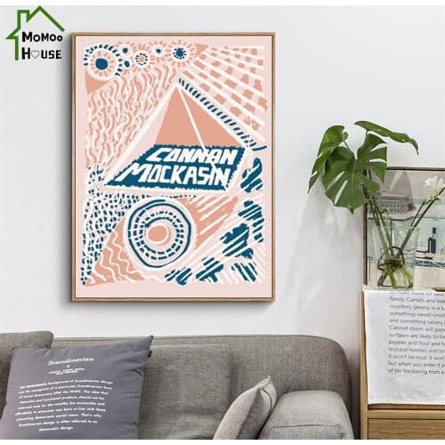 Nordic Music Canvas Painting Geometric Pattern and English Letter Wall Art Poster and Prints Picture for Living Room Home Decor