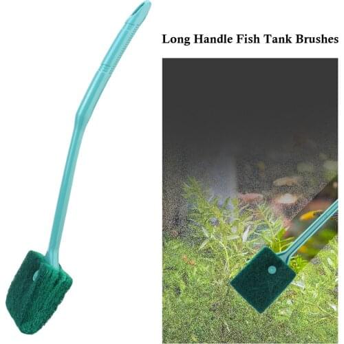 Long Handle Fish Tank Glass Brushes Double-sided Brush Floating Cleaner Sponge Cleaning Tools Aquarium Accessories