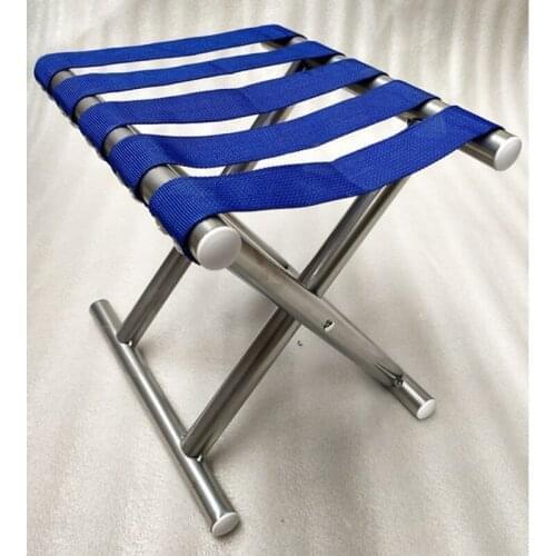 Portable Fabric Fishing Stool Thicken Canvas Seat Folding Footstool Outdoor Reinforce Metallic Framework Chair Campstool S