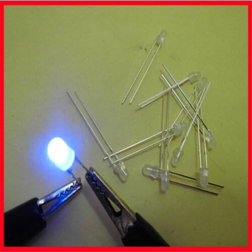 LED long foot super bright light emitting diode white hair blue fog light foggy 3MM blue light 10 pcs