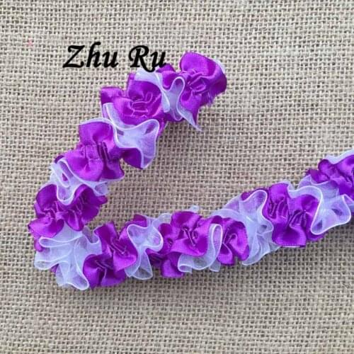 ZHU RU 30mm width elastic lace silk Stretch Cord Color combination String Strap Rope Bead For DIY Bracelet embellishments