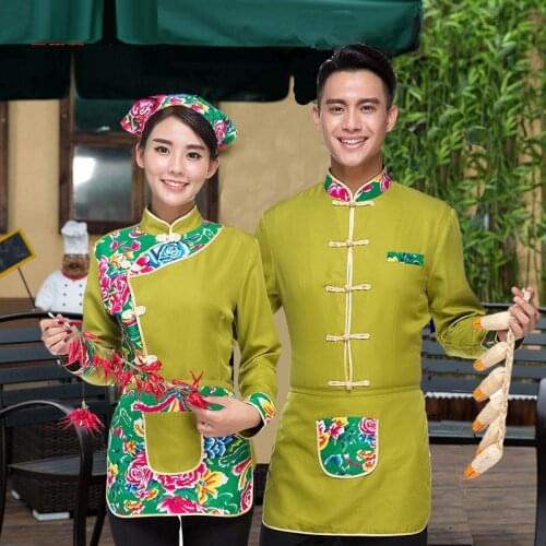 Hotel waiter Uniform Autumn Winter Long Sleeve Female Restaurant Waitress Work Wear Western-style Food Waitress Uniform 18