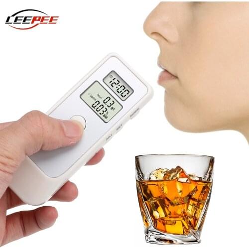 LEEPEE Universal Breath Alcohol Tester Car Accessories Breathalyser Device Breathalyzer Alcohol Detector Portable LCD Clock