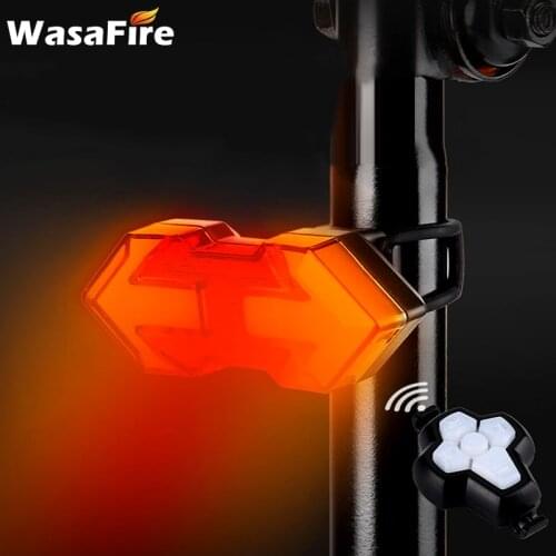 Bike Tail Light with Turn Signals Wireless Remote Control Waterproof USB Rechargeable Bright Safety Warning Bike Rear Lights