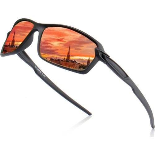 Veshion Polarized Men Women Sunglasses Vintage Retro Sun Glasses for Male Female Square Brand Designer Mirror Driving Uv400 Red