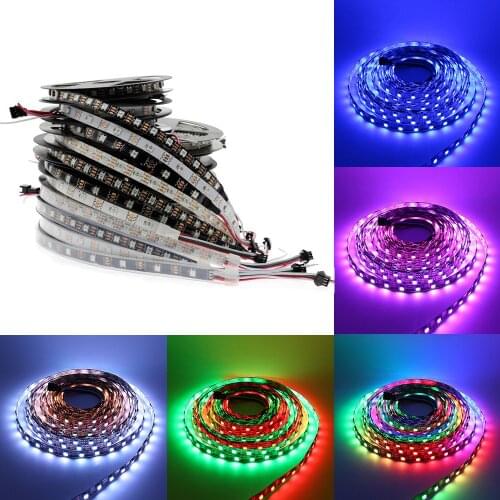RGB Led Strip Waterproof ws2811 ws2812 5m 5 12 V 5050 led light strip 5v 12v 30/60/144 led/m ws2812b Dream Color led Stripe Tape