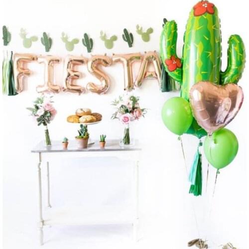 Cactus Foil Balloons Fiesta Party Decoration Desert Birthday Decor Balloon Wedding Summer party Mexican Birthday Party Supplies