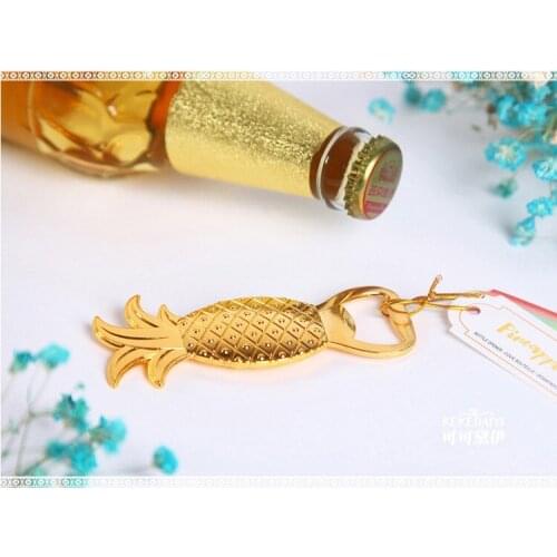 100pcs/lot Wedding Favors Gold Pineapple Bottle Opener Party Favors Gift #RX47