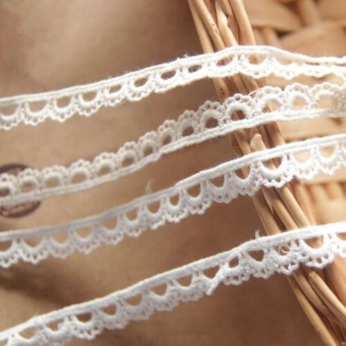 30yrds/lot 1cm vintage embroidered cotton lace trim water soluble lace for garment,flower design lace for diy