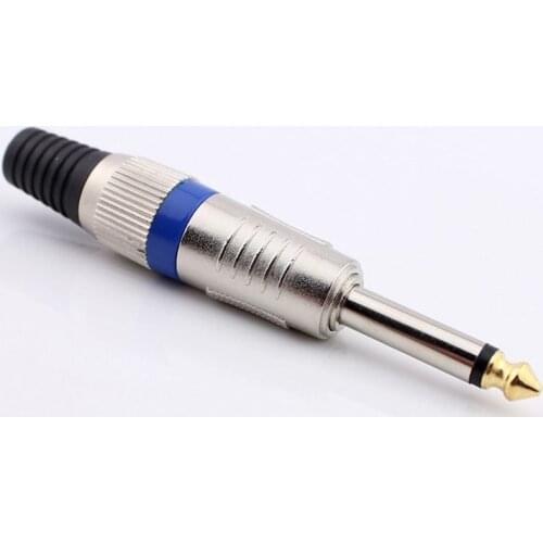 4pcs Jack 6.35 mm 6.5 mm Connector Mono Audio Jack Adapter Microphone Plug