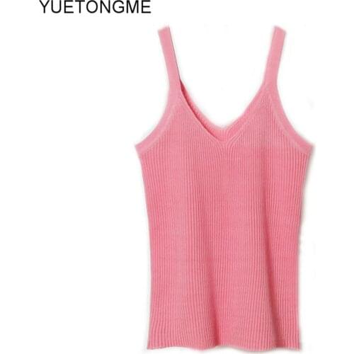 5 colors Women Tops Sleeveless Knitted Tops Female Straps Camisoles Cute Tops For Women 2021 Summer TSP154
