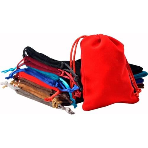Small Jewelry Bags 7x9 cm Drawstring Velvet Pouches for Jewelry Packaging Pouches High Quality Christmas Gift Bag 50pcs