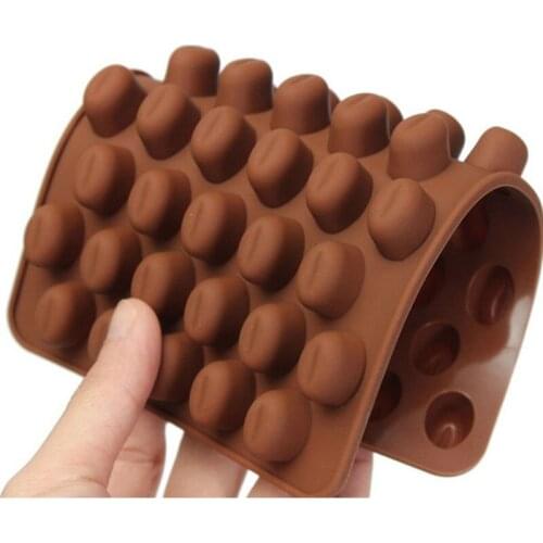55 Mini Coffee Bean Silicone Mould Cake Chocolate Jelly Candy Soap Baking Mold L5YE