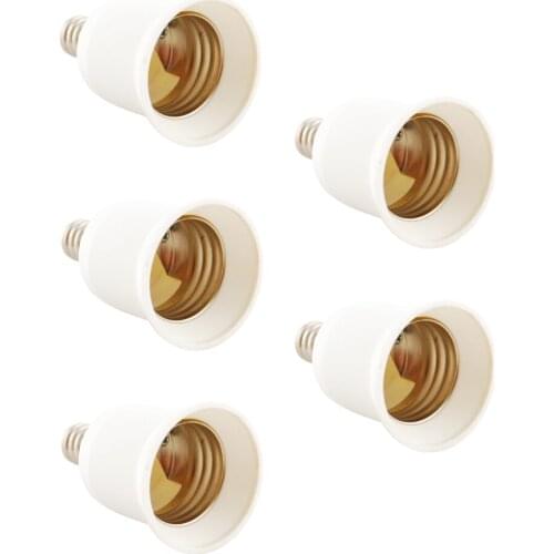 5x Light Bulb Socket Adapter Candelabra E12 to Medium Base E26 Screw Enlarger