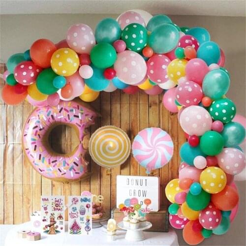 71pcs/set Balloon Arch Kit Green Confetti Metal Balloon Wedding Birthday Party Decor Baby Shower Hawaii Party Latex Balloon