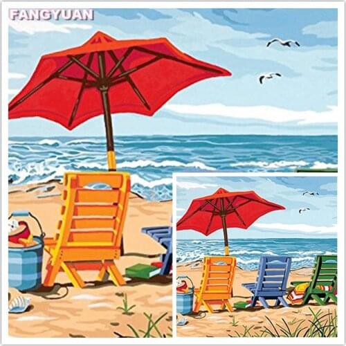 Cartoon Sunshade Beach Sea 5D Diy Diamond Painting Accessories Scenic Diamond Embroidery Mosaic Cross Stitch Kit Home Decoration