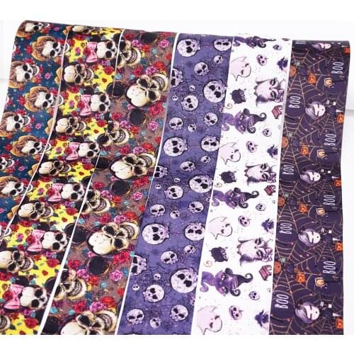 Free shipping 50 yard Halloween printed grosgrain ribbon 31130
