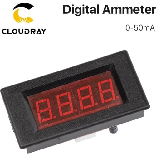 Cloudray 50mA LED Digital Ammeter DC 0-50mA Analog Amp Panel Meter Current for CO2 Laser Engraving Cutting Machine