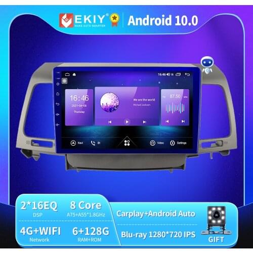 EKIY 6+128G 8 CORE Autoradio Android 10 For Kia Opirus 2007-2008 Car Radio Multimedia Blu-ray IPS upgrade QLED Navi GPS no 2din