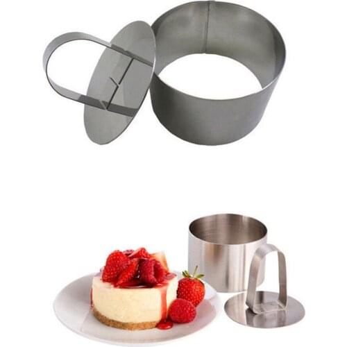 Hot Sale! Nice Stainless Steel Mousse Cake Ring Mold Layer Slicer Cook Cutter Bake 8*4cm