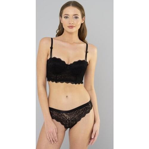 Women Black Color Bra and Panties Set - 4600