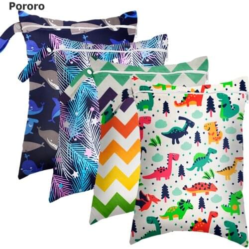 30*40cm PUL printed single pocket diaper bag, waterproof wet bag, baby nappy bags pail liner, laundry bag for baby cloth diaper
