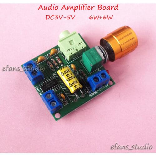 Mini Digital PAM8406 DC 3V-5V Class D Dual Channel 6W+6W Stereo Audio Power Amplifier Board